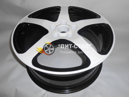 покраска в два цвета(черный с белым)