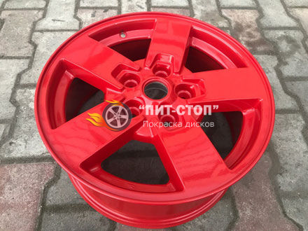 Покраска диска в огненно-красный цвет - РАЛ 3000